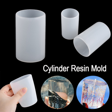 1PC Cylinder White Transparent Silicone Mold Resin Candle Mould Crystal Glue Casting Mould Jewelry Making Diamond Clay Molds