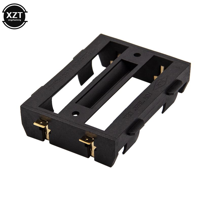 1/2 X 26650 Battery Holder SMD For 26650 Black With Bronze Pins Gold Plated for 26650 3.7V Rechargeable Batteries Hold Case Box