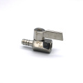 1/8" 1/4" 3/8" 1/2" BSP x 7/12mm Hose Barb Mini Sanitary Ball Valve Homebrew Beer SUS 304 Stainless Steel With Stainless Hanlde