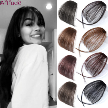 AILIADE Fake Blunt air Bangs hair Clip-In Extension Synthetic Fake Fringe Natural False hairpiece For Women Clip In Bangs