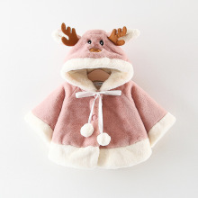 2020 New Newborn Baby Girls Fur Winter Warm Deer Christmas Coat Outerwear Cloak Jacket Kids Warm Soft Comfortable Clothes