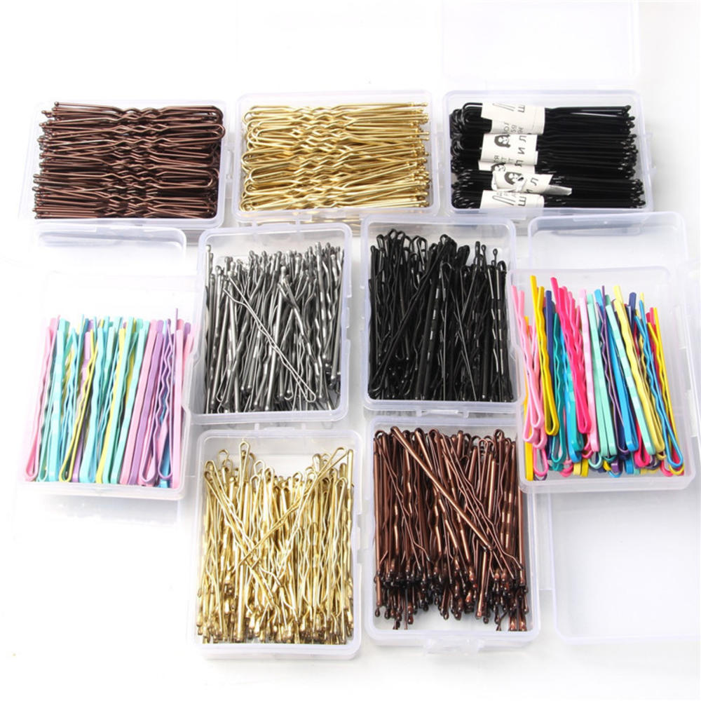 50/100Pcs Colorful Wedding Alloy Bobby Pins Hair Clips Hairpins Barrette Hairpins Hair Accessories Black Side Wire Word Folder