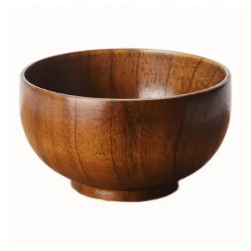 Natural Solid Wood Heat Resistant Round Bowl
