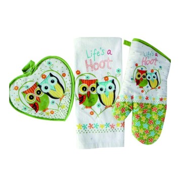 Lover Owl Oven mitts Towel Mat Kitchen BBQ Baking Oven glove Kitchenware Valentine's Day Christmas Gift 100% Cotton