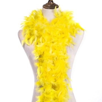 Fluffy Yellow Turkey Feathers Boa length 2yard About 60 Grams Happy Birthday Party feathers Decoration Performance Dance Plumes