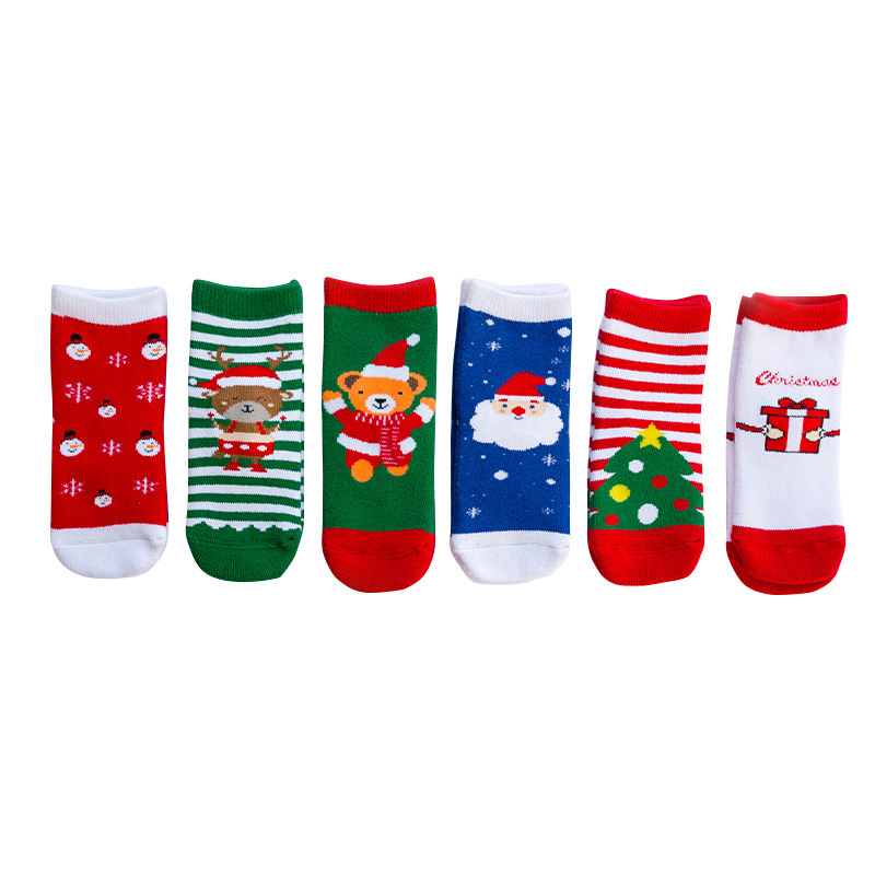 5pcs/lot Kids Socks Children Terry Snowflake Elk Santa Claus Christmas Bear Gift Christmas Cotton Winter Baby Girls Boys Socks