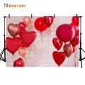 Happy Valentine's Day Backdrops For Photography Love Heart Red Ballons In Glitter Wall Curtain Wedding Party Photo Backgrounds