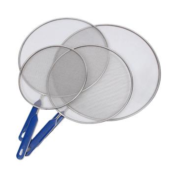 Kitchen Splash-proof Oil Net Cover Stainless Steel Splash Screen ABS Handle Anti-splatter Grease-proof Skillet Pan Cover Gadgets