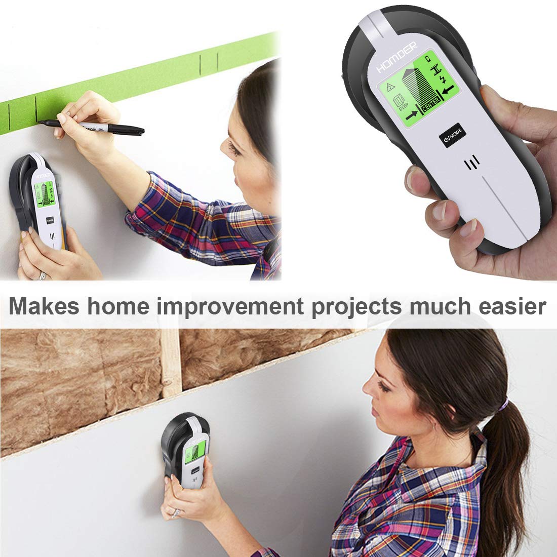 4 In 1 Electric Wall Detector Finders With Digital LCD Display For Wood AC Wire Metal Studs Detection Wall Scanner Stud Finder