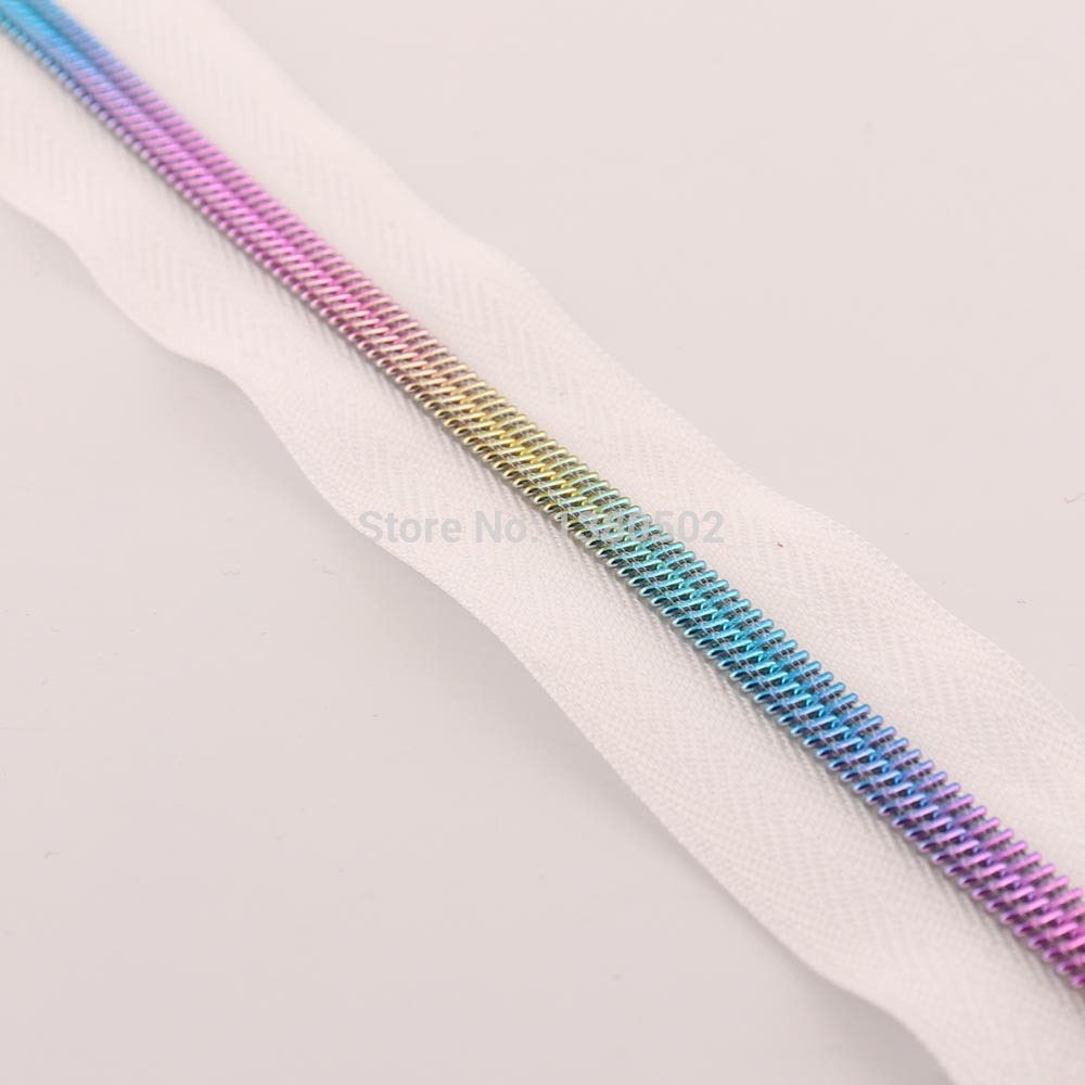 1 yard Rainbow color Beautiful Zipper and 1pcs Leaves zipper sliders metal zipper heads pull Diy Garment shoes bag accessories