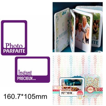 French Words Photo Parfaite Instant Precieux Letter Square Frame Metal Cutting Dies DIY Making Album Photo Cards New Dies 2019