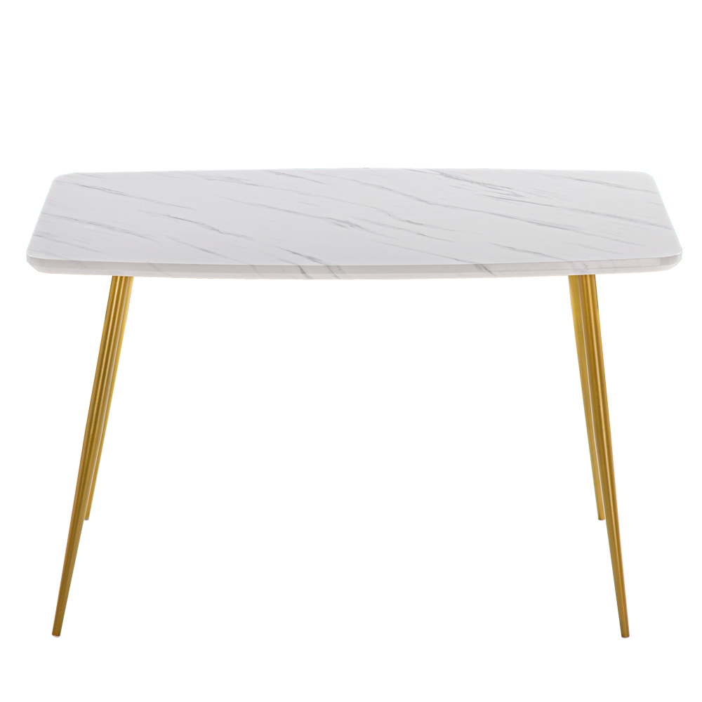 [120x74x76cm] Marble Dining Table White