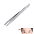 1pc Eyebrow Tweezer with Eyebrow Brush Comb Stainless Steel Eyelashes Extension Tweezers Double Eyelids Pinzette Clip