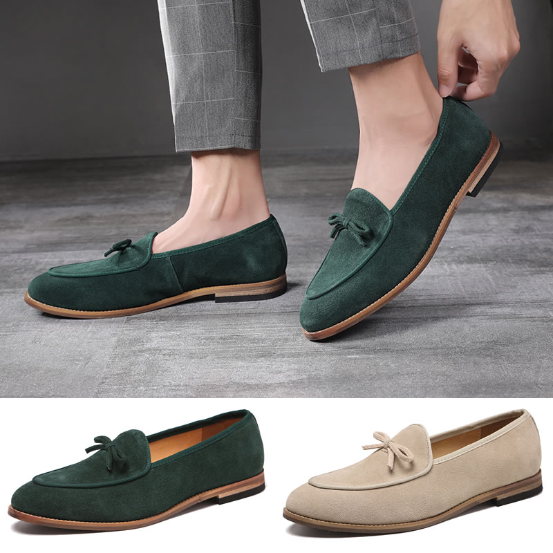 Suede Leather Men Loafer Shoes Fashion Slip On Male Shoes Casual Shoes Man Party Wedding Footwear Big Size 37-47
