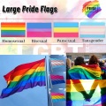 90x150cm LGBT Flag Colorful Rainbow Peace Lesbian Gay Parade Floating Flag Banner Home Decorations LGBT Accessories