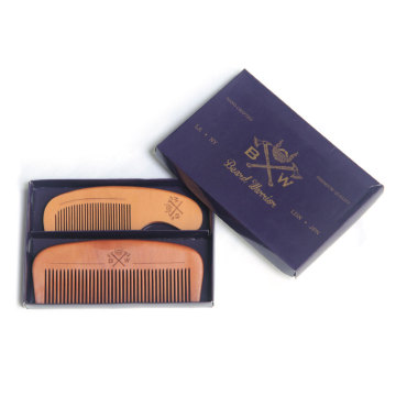 2Pcs/Box High Quality Pear Wood Comb Beard Care Anti-static Wooden Comb Hair Care Tools Hair Brush