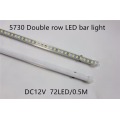 5pcs/lot 72leds 5730 led Bar Light Hard Rigid strip Double Row Non waterproof 12V 12mm PCB 72leds/0.5m more bright then 5630