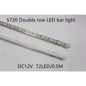 5pcs/lot 72leds 5730 led Bar Light Hard Rigid strip Double Row Non waterproof 12V 12mm PCB 72leds/0.5m more bright then 5630