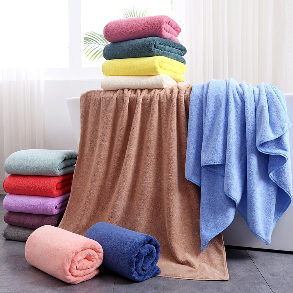 Family Match Bath Towel for Daily Life 13 Colors Solid Coral Velvet Bathcloth for Adult Kids 70X140 Cm Rectangle Towel
