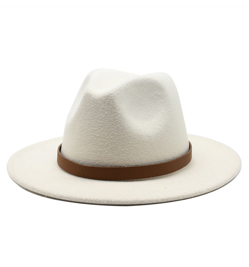 Autumn Winter Sun Hat Women Men Fedora Hat Classical Wide Brim Felt Floppy Cloche Cap Chapeau white/black Imitation Wool Cap