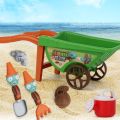 7Pcs New Wheelbarrow Beach Toys for Kids Summer Sand Toys for Building Sand Castles Molds 1set