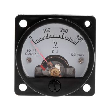 Voltmeter SO-45 AC 0-300V Round Analog Dial Panel Meter Voltmeter Gauge Black