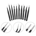 6/9/10Pcs ESD Tweezers Set Stainless Steel Anti-static Precision Tweezers Repair Tool Kit for Electronic Watch Mobile Phone