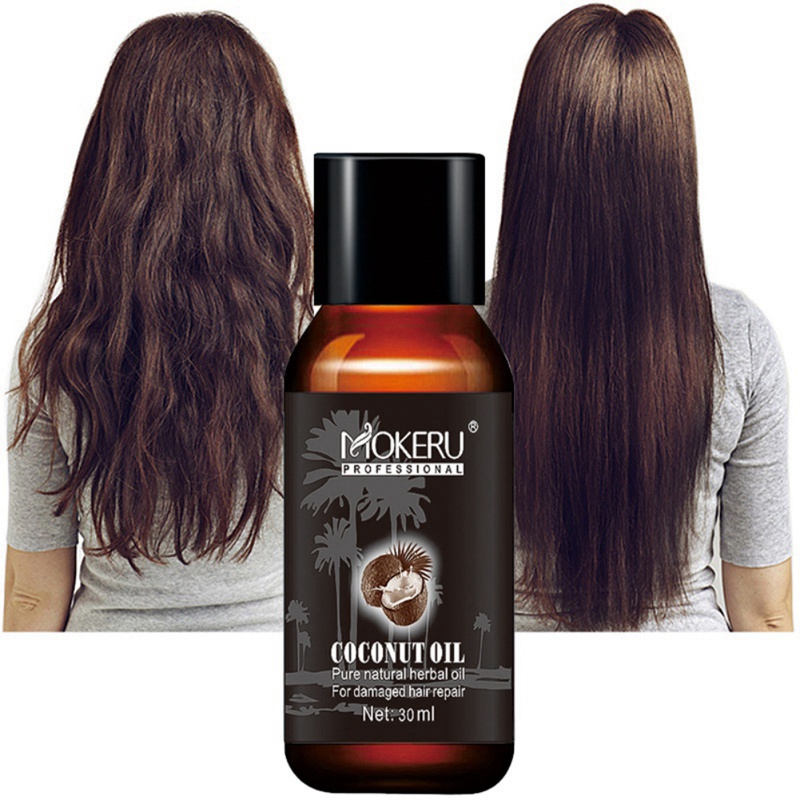 30ml Organic Coconut Oil Hair Food Repairing Damaged Hair Growth Serum Essential Oil Hair Loss Products for Women