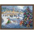 Winter Snow Scene Christmas Series Cross Stitch 11CT 14CT Cross Stitch Kit Embroidery Needlework DIY Christmas Decoration Gift