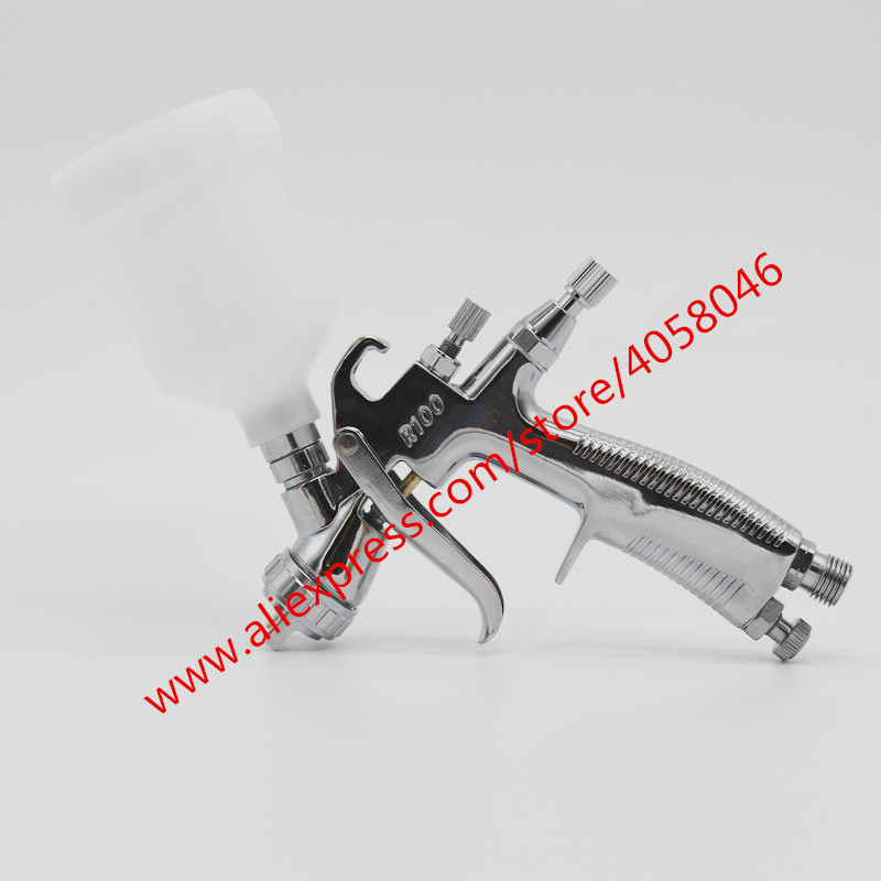 Mini Professional LVLP Spray Gun Free shipping R100 1.0MM Nozzle Mini Air Paint Spray Guns Airbrush For Painting Car Aerograph