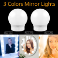 3 Color Modes LED Make-up Mirror Lighs Touch Dimming Vanity Dressing Table Lamp Bulb USB 12V Hollywood Make Up Mirror Wall Lamp