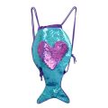 21 Inches Sequin Drawstring Backpack Mermaid Tail Shape Multipurpose Storage Pouch Sports cute casual backpack fashion daypacks