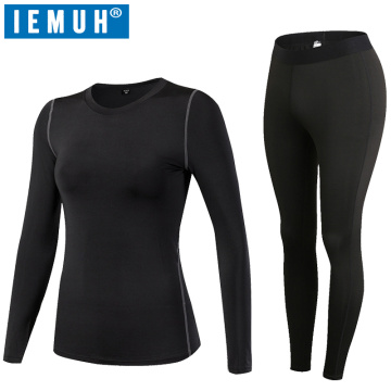 IEMUH Brand Women Thermal Underwear Winter Fitness Quick Dry Elastic Compression Warm Long Johns Thermo Underwear Set HI-Q