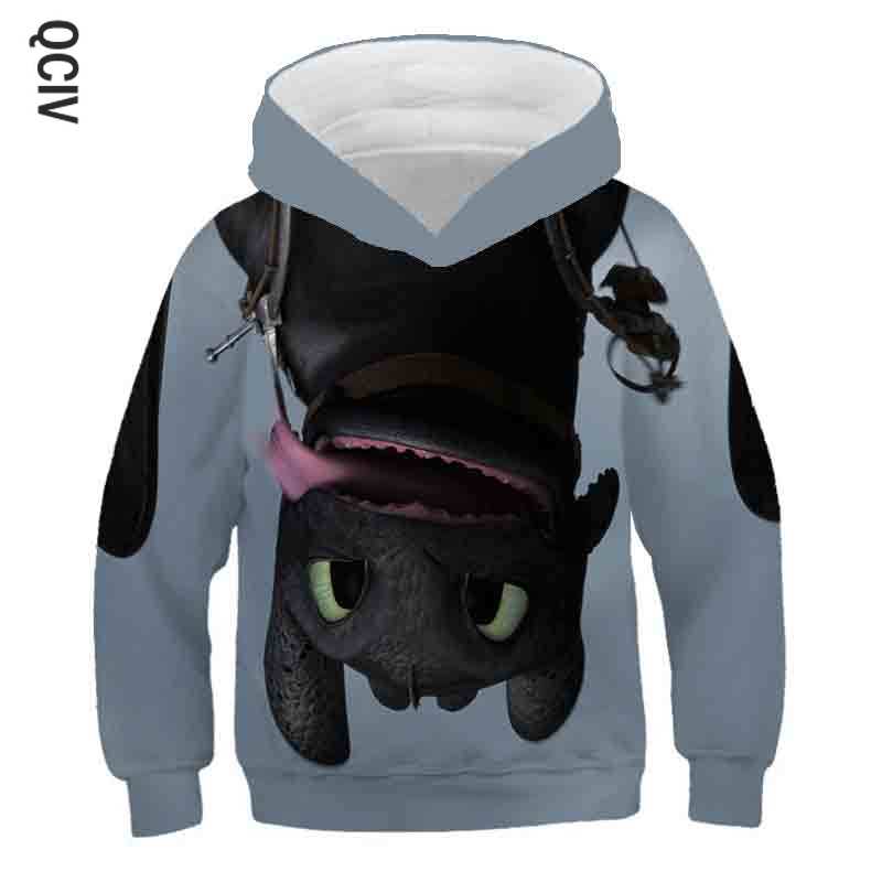 Autumn Cartoon How to Train Your Dragon Boys/girl Sweatshirts Kids Hoodies 3D Printed Children Long Sleeve Pullover