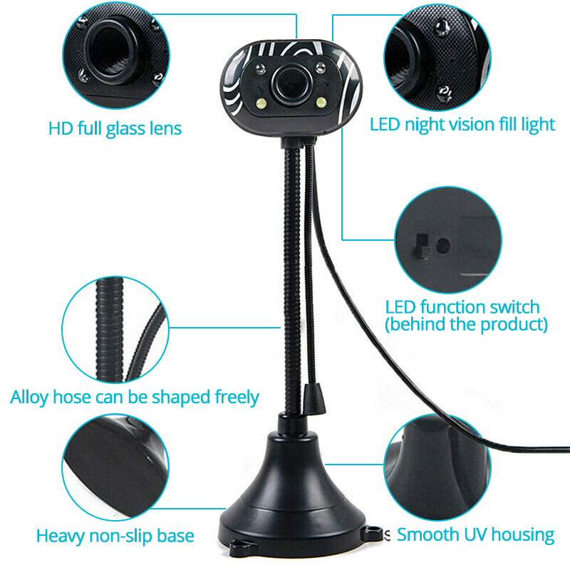 Full HD 480P Web cam with Microphone for Computer laptop Mini WebCamera Rotatable Web Camera Apply to Conference Work video call