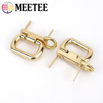 Meetee 2/4pcs Metal Handbag Clasp Buckle O Ring Handles Straps Chain Hook Buckles DIY Hardware Bag Hanger Connector Accessories