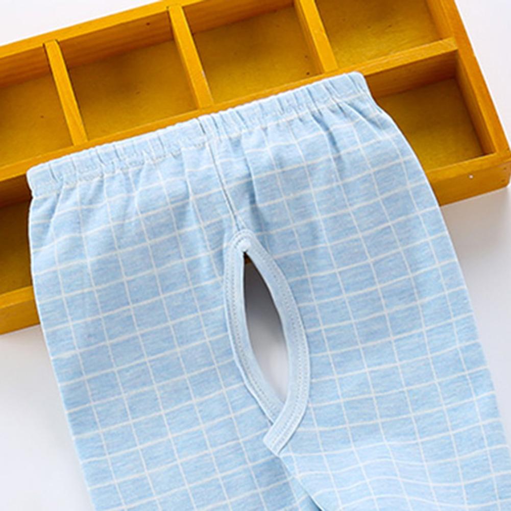 Newborn Boys Girls Pants Personality Printing Comfort Cotton Warm Open Crotch Cartoon Grid Daily Leisure Autumn Trousers