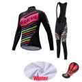 Women's Fashion Winter Cycling Jersey Set 2021 Thermal Fleece Road Bike Clothing Warm Suit Female Bicycle Clothes Uniform Dress