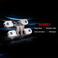 2PCS NAIERDI 304 Stainless Steel Hidden Hinges Seven Size Invisible Concealed Folding Door Hinge For Kitchen Furniture Hardware