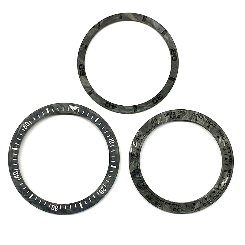 Black bezel insert with black paint