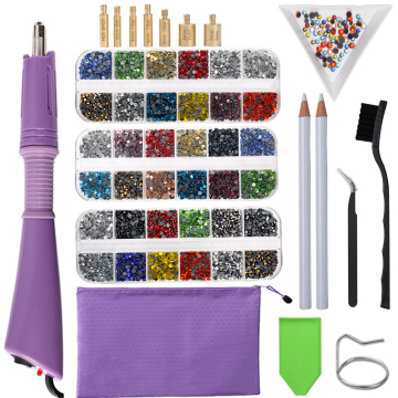 2000Pcs-9600Pcs/box Hot Fix Rhinestones Set/EU or US PLUG Hotfix Applicator Hot Fix Crystal Glass Rhinestone Iron-on Wand Strass