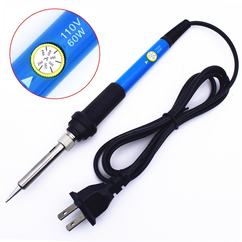 60W 110V US Plug Electric Soldering Irons Set with 5 Solder Iron Tips Adjustable Temperature Welding Gun Repair Tools DLTTZ0204