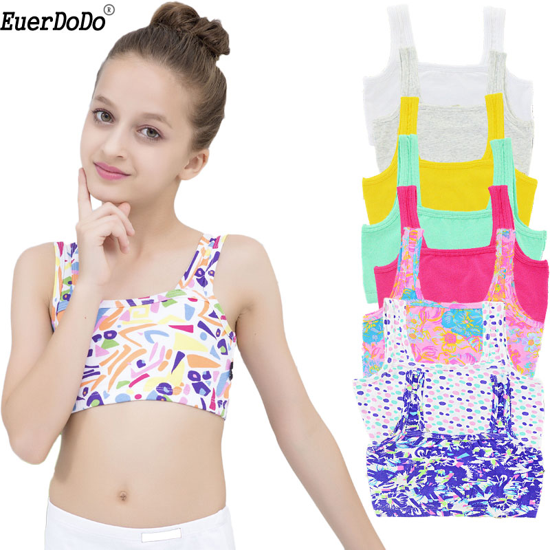 Summer Girls Tank Cotton Vest Kids Underwear Colored Baby Camisole Student Undershirts 4-14Y Teenager Tank Top For Children