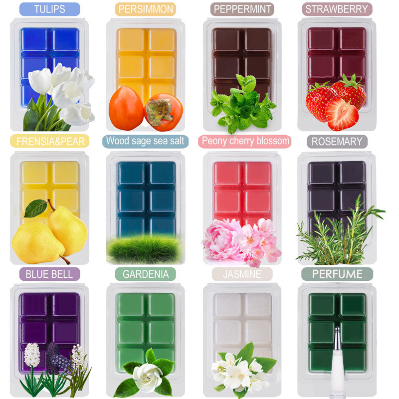 Scented Wax Melts Aromatherapy Wax Scented Soy Wax Melts 6 Assorted Wax Warmer Cubes Tarts with Therapeutic Essential Oil