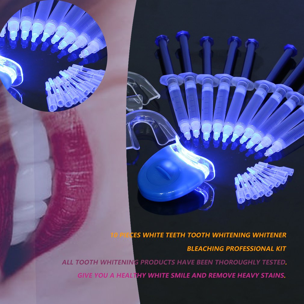 10 Pieces Professional Dental Equipment Teeth Whitening Gel Tooth Whitening System Whitener Bleaching Kit Oral Care Gel Kit