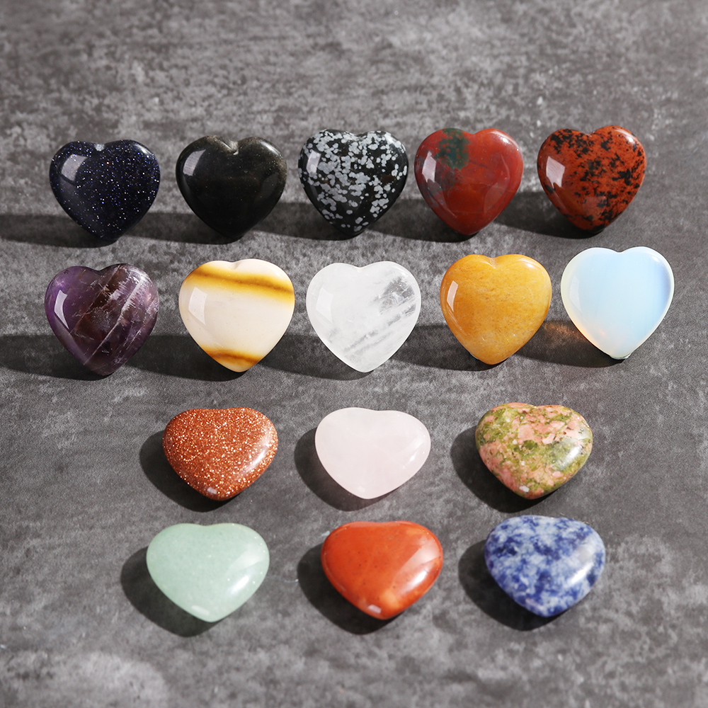 New Reiki Minerals Heart Shape Crystal Natural Quartz Chakra Healing Stone Gemstone Pendant DIY Gift Home Decor Handmade Jewelry
