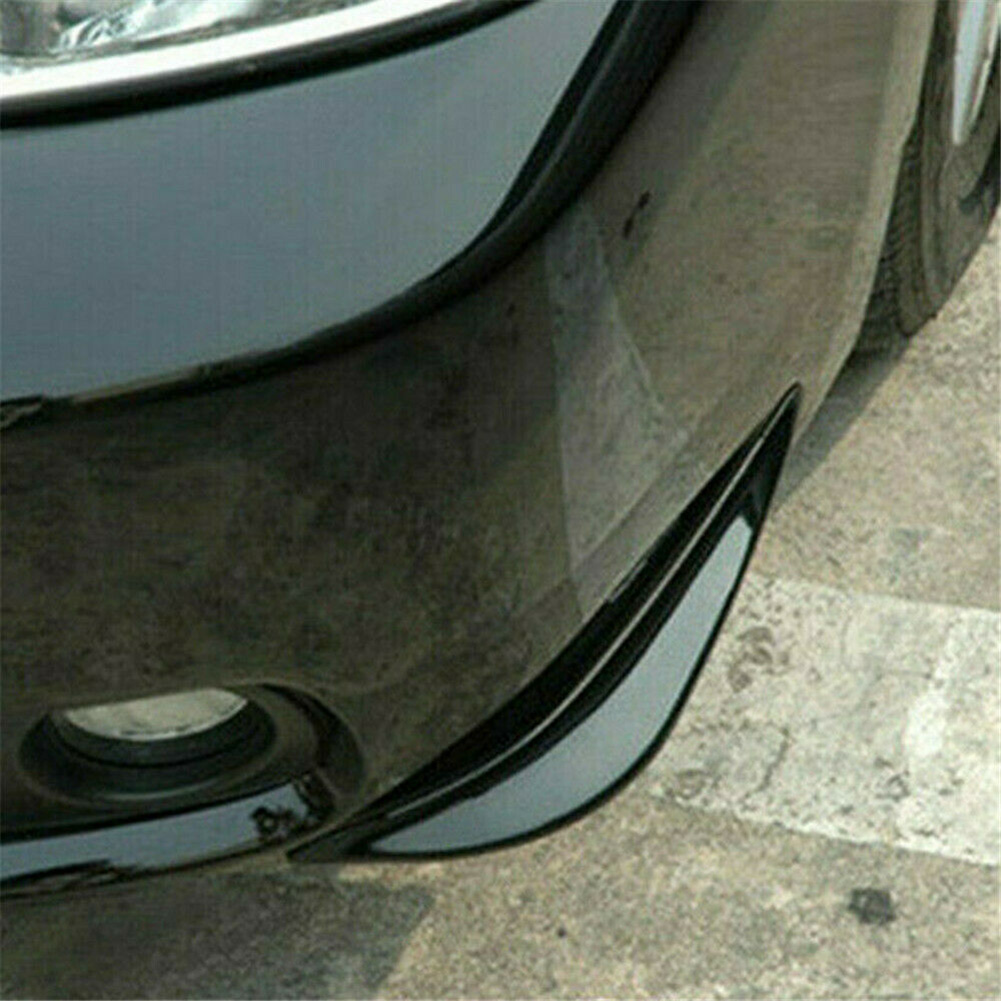 2Pcs Front Car Bumper Protector Strips Guard Corner Anti-collision Protective Trim Strip Decoration Fits Universal Car