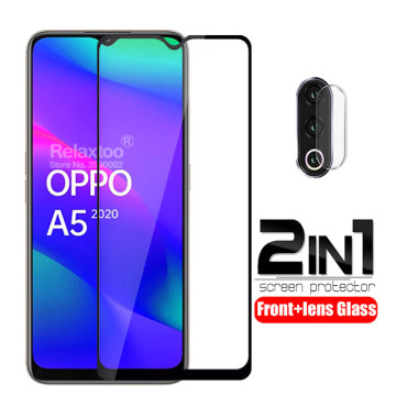 2 in 1 Camera lens protective glass For oppo a5 2020 screen protector on For oppo a9 2020 a 5 9 tempered glass Full cover Film