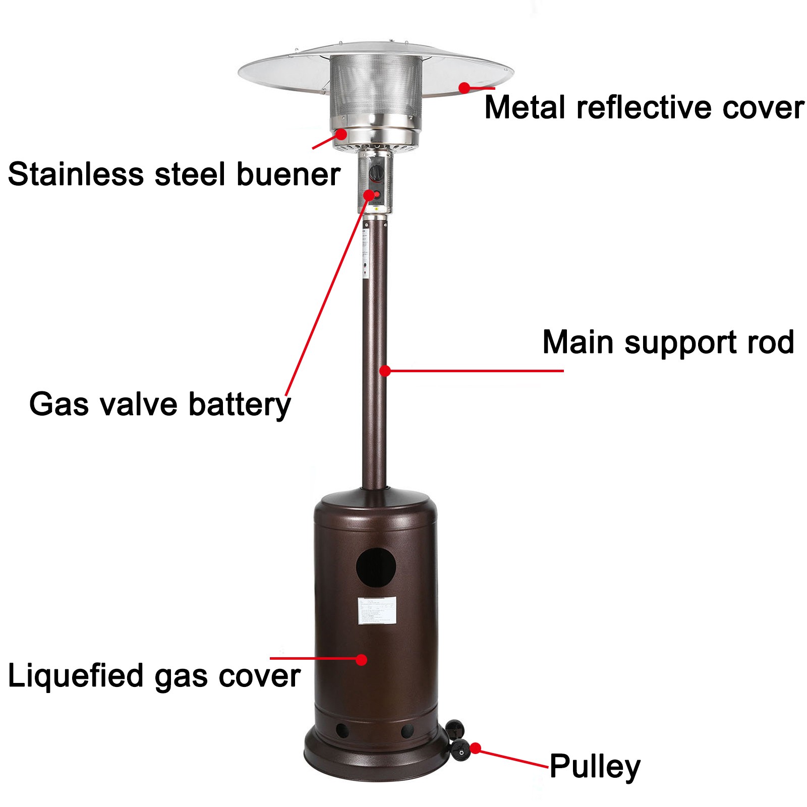 Propane Patio Heater high quality top selling product Propane Patio Heater with Wheels and Table Large Support Wholesale