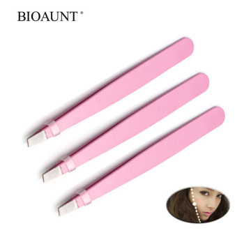 BIOAUNT 1pc Women's Eyebrow Tweezers Stainless Steel Eye Brow Tweezer Lashes Curler Nasal Hair Removals Top Quality Makeup Tools